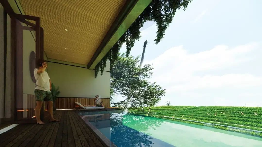 VILLA READY UNIT FURNISHED 2LT VIEW SAWAH LOKASI PERERENAN CANGGU - Image 1 of 10