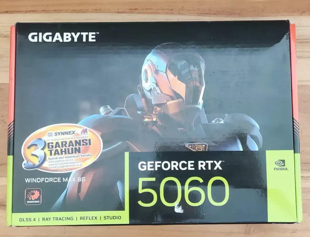 GIGABYTE GeForce RTX 5060 8GB WINDFORCE MAX, GARANSI RESMI SMI 3 Tahun - Image 1 of 8