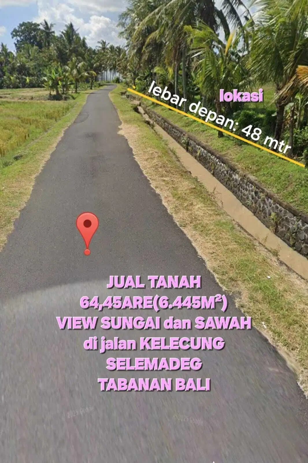Jual tanah 6445m2 tegal megkeb tabanan - Image 1 of 7