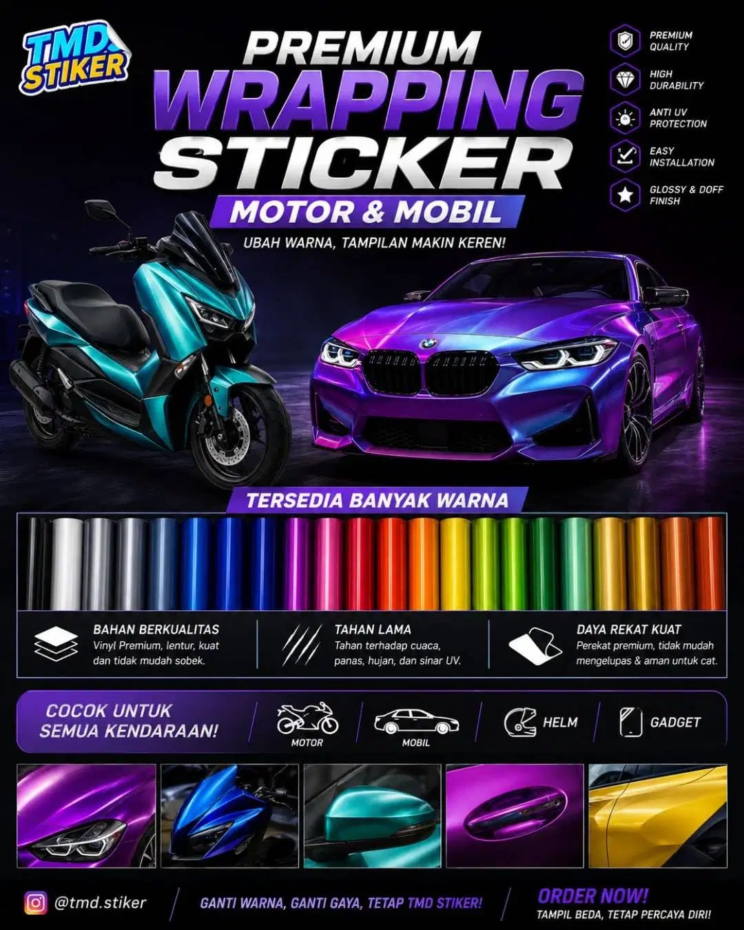 wrapping sticker mobil &amp; motor, - Image 1 of 3