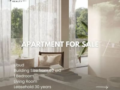 1 Bedroom Apartment For 30 Year Leasehold In Ubud, Gianyar Area - Thumbnail 2