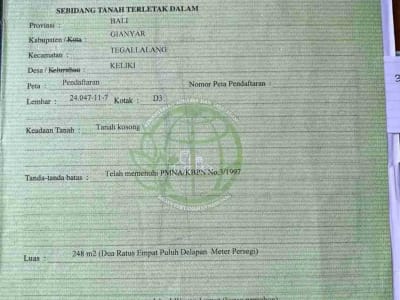 Tanah Pinggir Jalan Raya Sebali Ubud Full View Sawah - Thumbnail 10