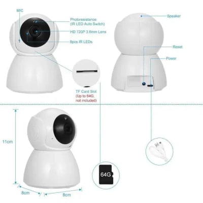 Baby Camera WIFI Portable Wireless Cam V380 Webcam IP Camera Denpasar - Thumbnail 2