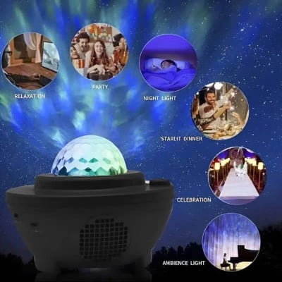 Lampu Proyektor galaxy nebula engan Speaker bluetooth + laser + remote - Thumbnail 2