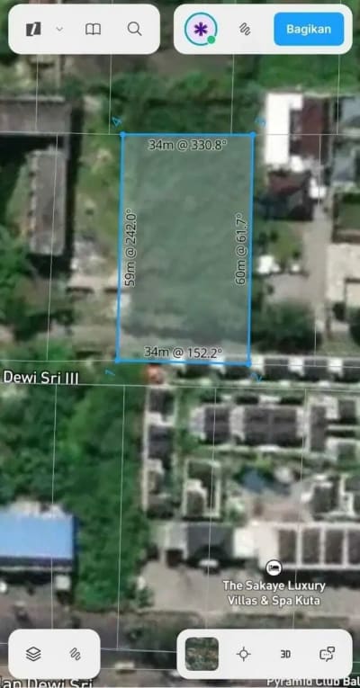 Tanah Strategis Lingkungan Villa Mewah di Dewi Sri Kuta Bali - Thumbnail 8