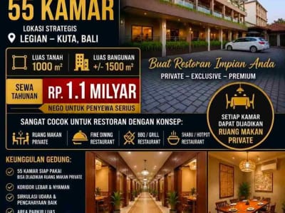 Rental hotel 10 are , 55 room Legian Kuta Bali - Thumbnail 1