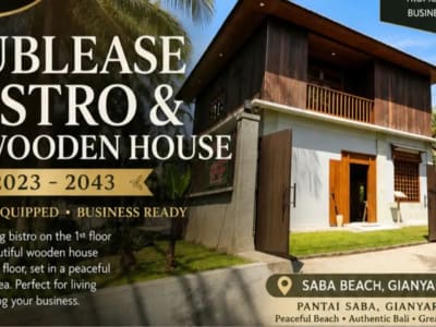 SUBLEASE BISTRO &amp; A WOODEN HOUSE - PANTAI SABA GIANYAR - Thumbnail 1