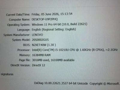 Lenovo ThinkPad T14 Intel Core i5Gen10, Ram 16GB, SSD 256GB Slim Mulus - Thumbnail 9
