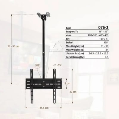 Spesialis Bracket Tv Universal - Thumbnail 4