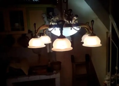 Jual Lampu Gantung Langka Antik,Kondisi Mulus,KUNINGAN,Kaca Tebal - Thumbnail 3