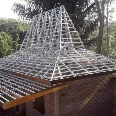 Kanopi baja ringan, rangka baja ringan, Canopy besi hollo, plafon PVC - Thumbnail 8