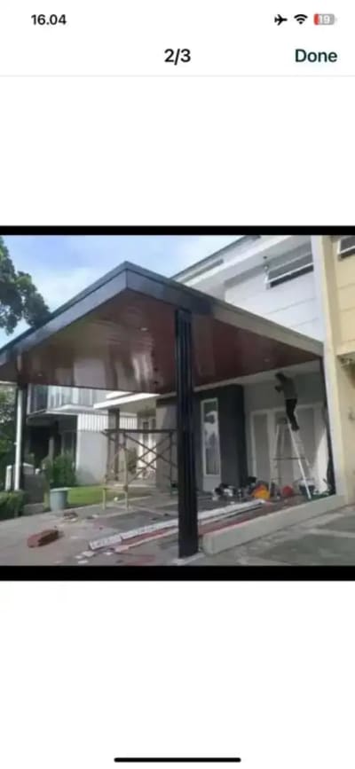Kanopi baja ringan, Canopy besi hollo, rangka baja ringan, plafon PVC - Thumbnail 7