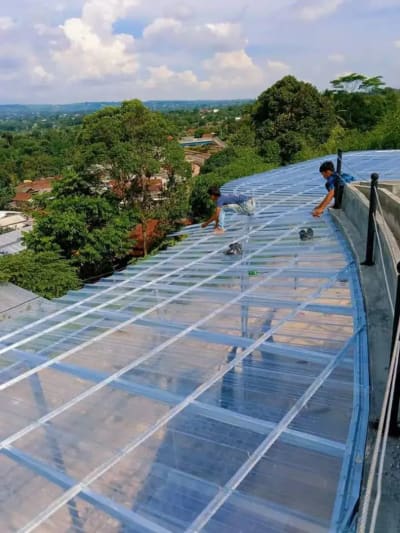 Kanopi baja ringan, Canopy besi hollo, Rangka baja ringan, plafon PVC - Thumbnail 8