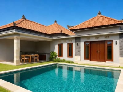 Villa desain tradisional khas Bali, harga paling murah se-Bali hanya 900an JT di Pering dan Saba, Gianyar, Bali dekat Pantai2 - Thumbnail 8