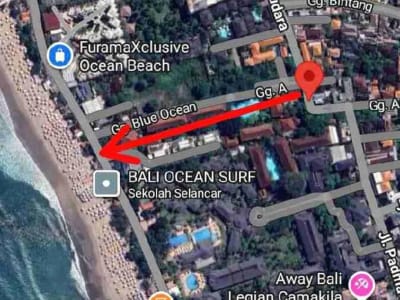 dijual tanah  2610m² IDR GLOBAL 50 milyar nego dekat pantai Legian Badung Bali - Thumbnail 2