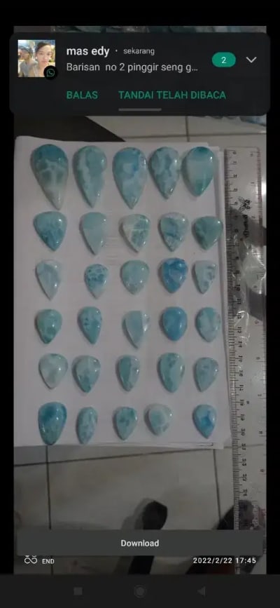 batu natural larimar - Thumbnail 4