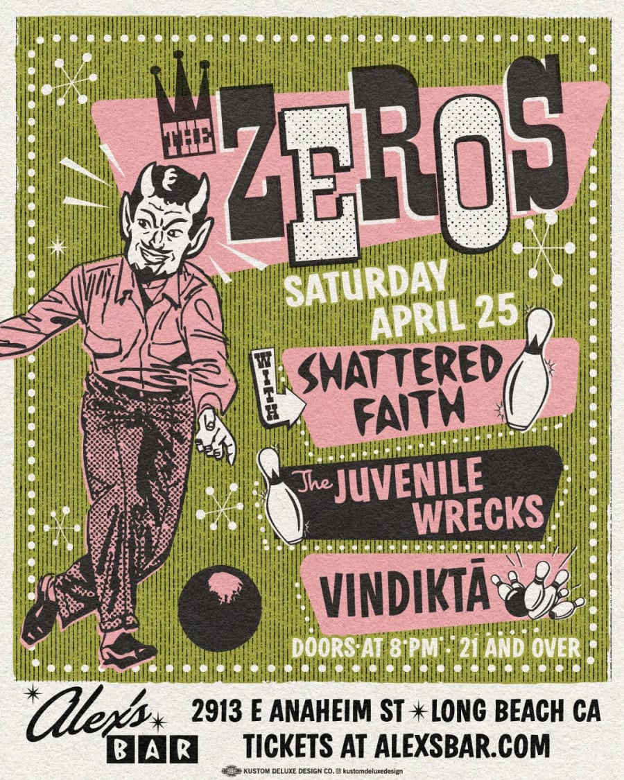 The Zeros + Shattered Faith + The Juvenile Wrecks + Vindiktā 