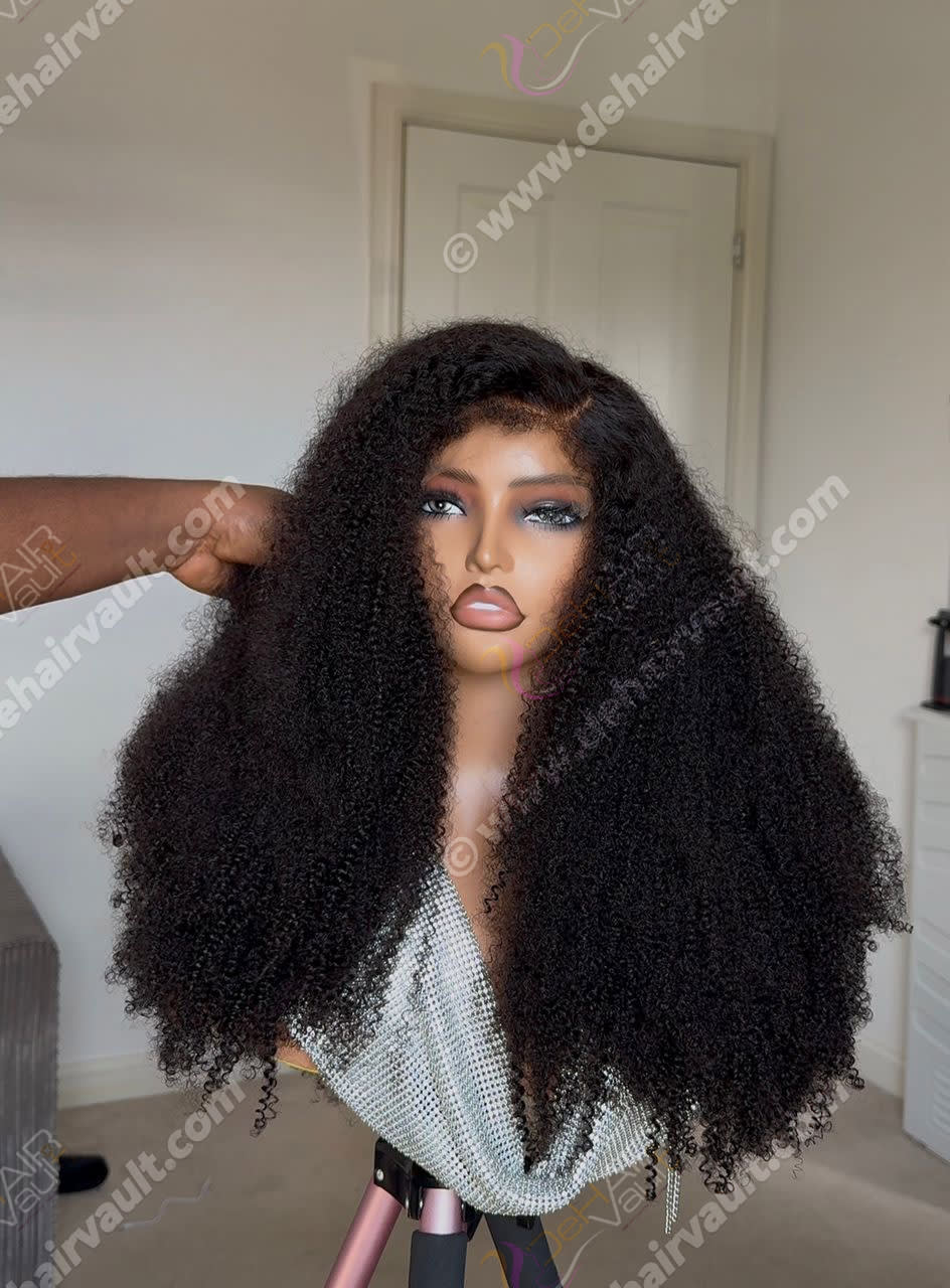 Wig Natural | 20-inch Super Double Drawn Afro Curly – 5x5 Closure (300g)