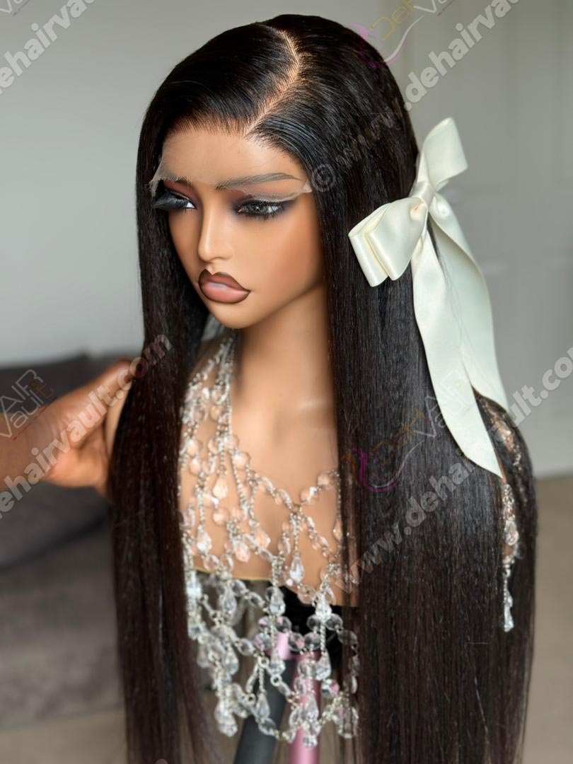 Luxury Wig Kinks | 28-inch Single Donor Kinky Straight Wig – 6x6 HD Lace (300g) - Image 5