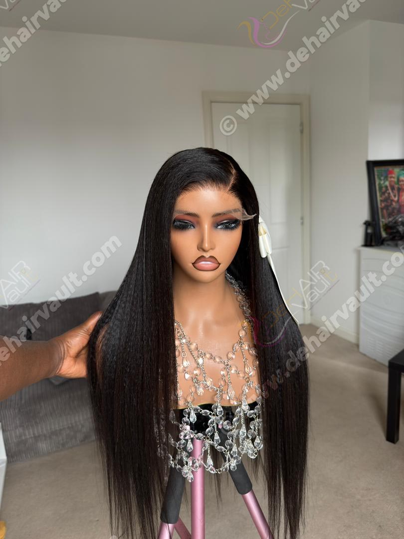 Luxury Wig Kinks | 28-inch Single Donor Kinky Straight Wig – 6x6 HD Lace (300g) - Image 7