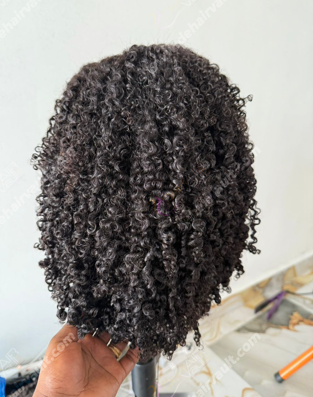 Wig Nature | 16-inch Super Double Drawn Kinky Curly Hair – 5x5 HD Closure (200g)