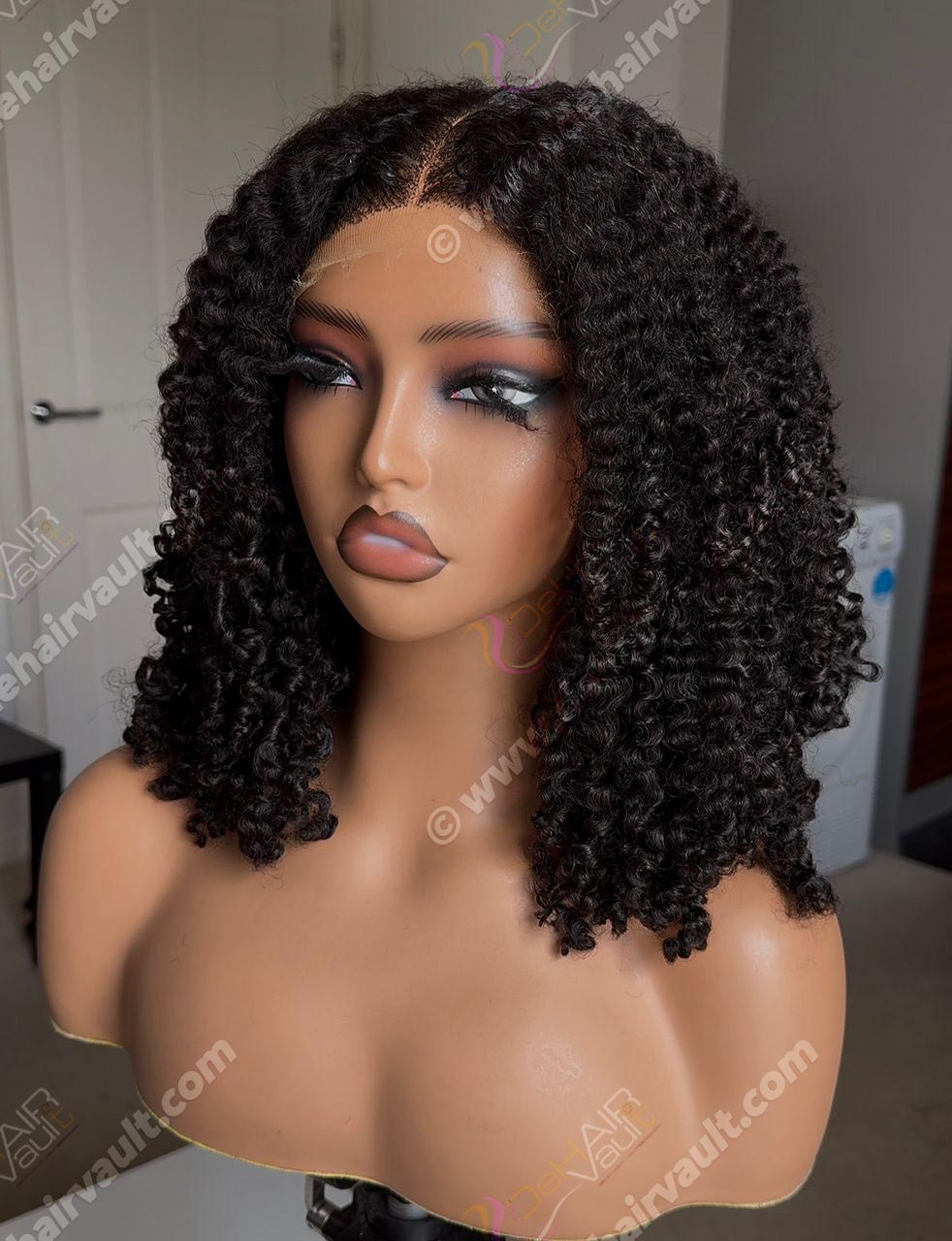 Wig Nature | 16-inch Super Double Drawn Kinky Curly Hair – 5x5 HD Closure (200g) - Image 2