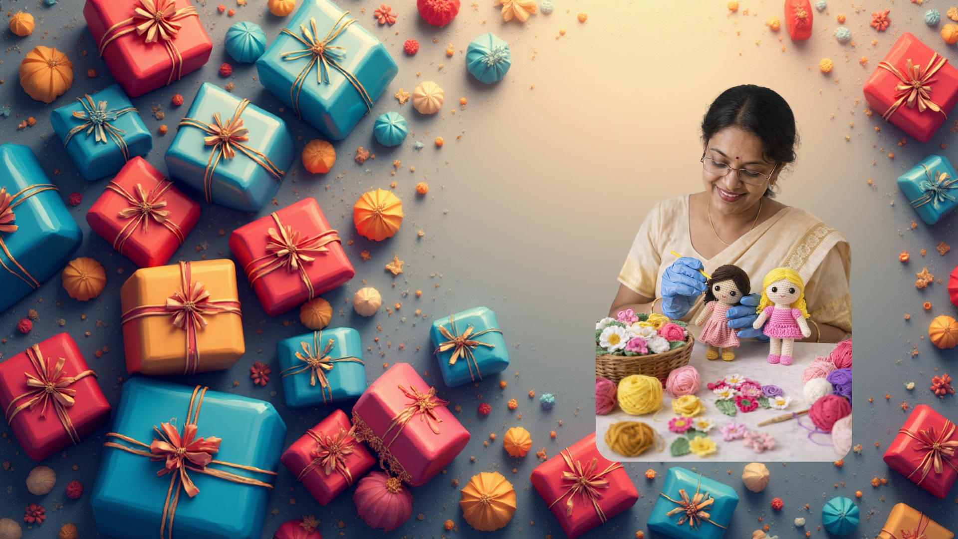 Artisan working on gift