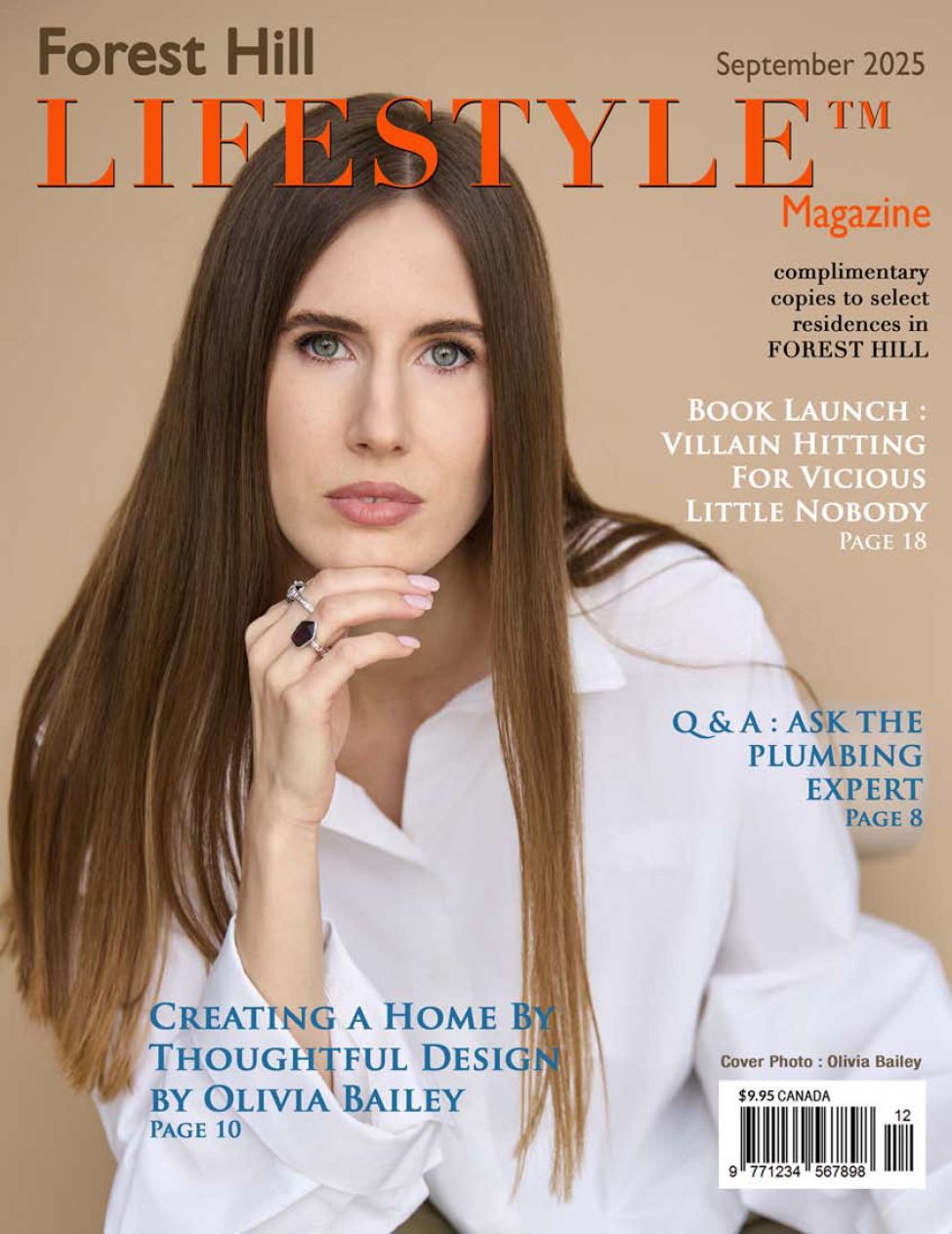 Olivia Bailey Interiors featured in Forest Hill Lifestyle magazine article "Thoughtful_Design" highlighting elegant, thoughtful interior design