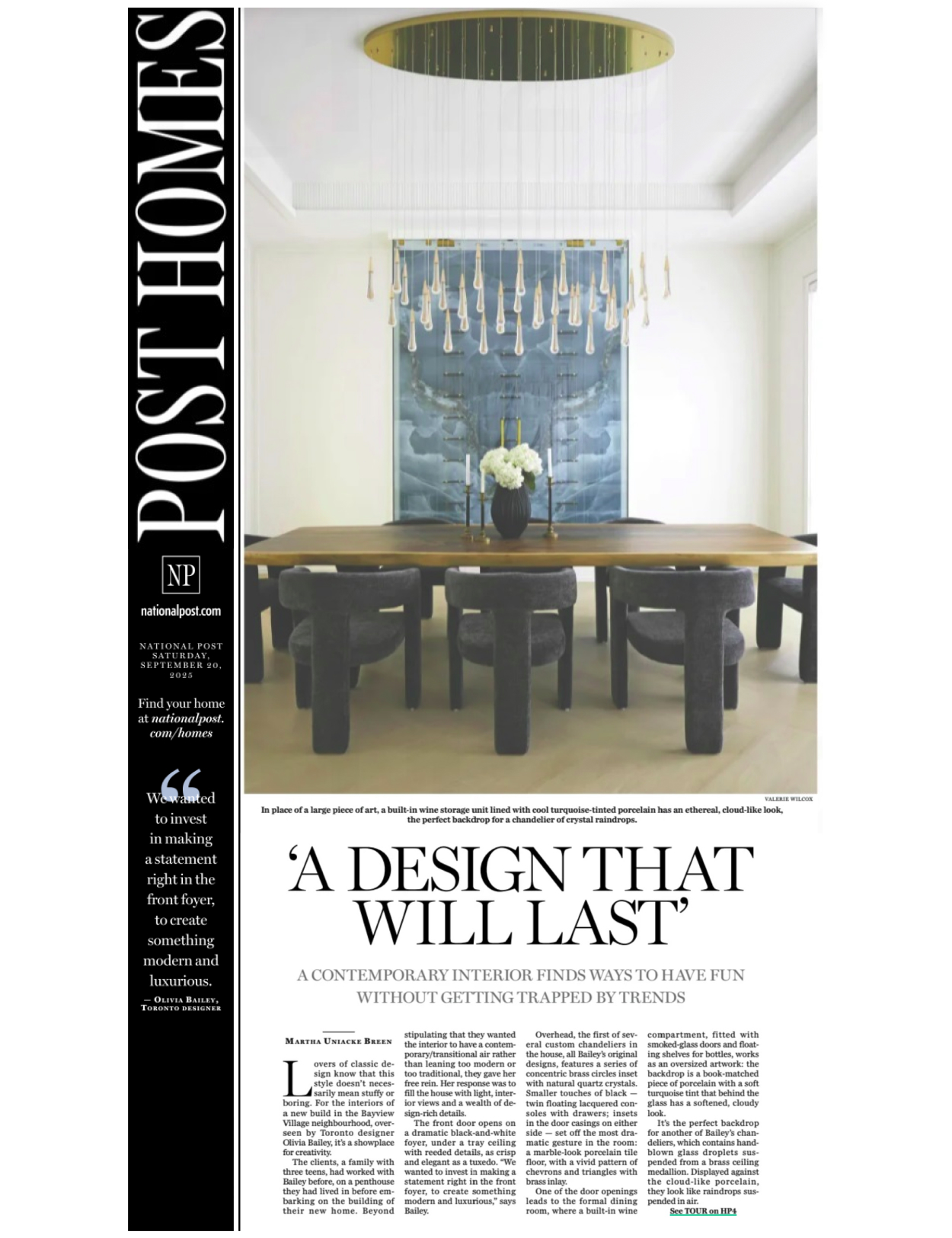 Toronto designer Olivia Bailey transforms a Bayview Village home into a modern, luxurious showcase rich with refined, creative details.