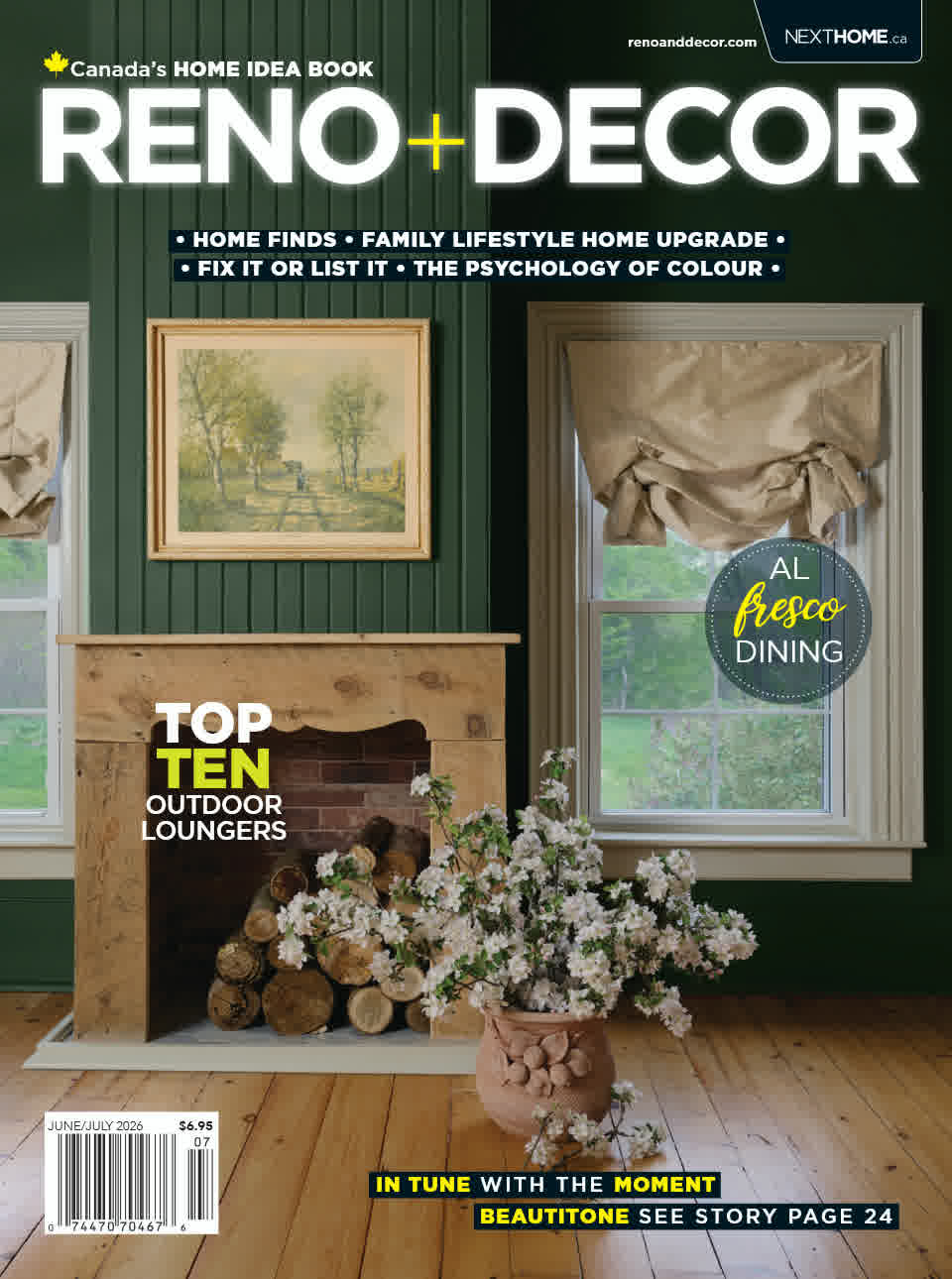 Interior design article from Reno and Decor magazine titled The Rule of Thirds and Other Tips for Room Design by Olivia Bailey, highlighting the importance of numbers and spacing in room layout.