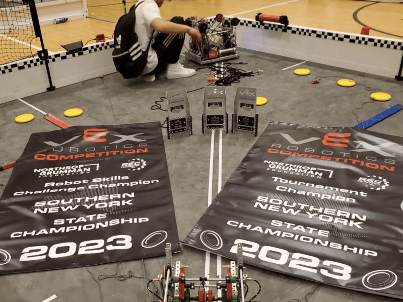 Picture with our bot after winning the state championship