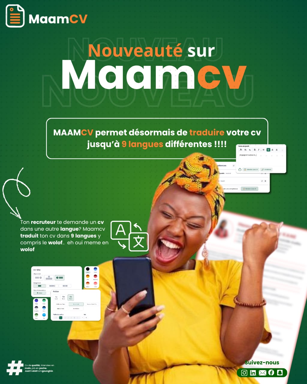 MaamCV évolue : traduisez votre CV, écrivez-nous et donnez votre avis !