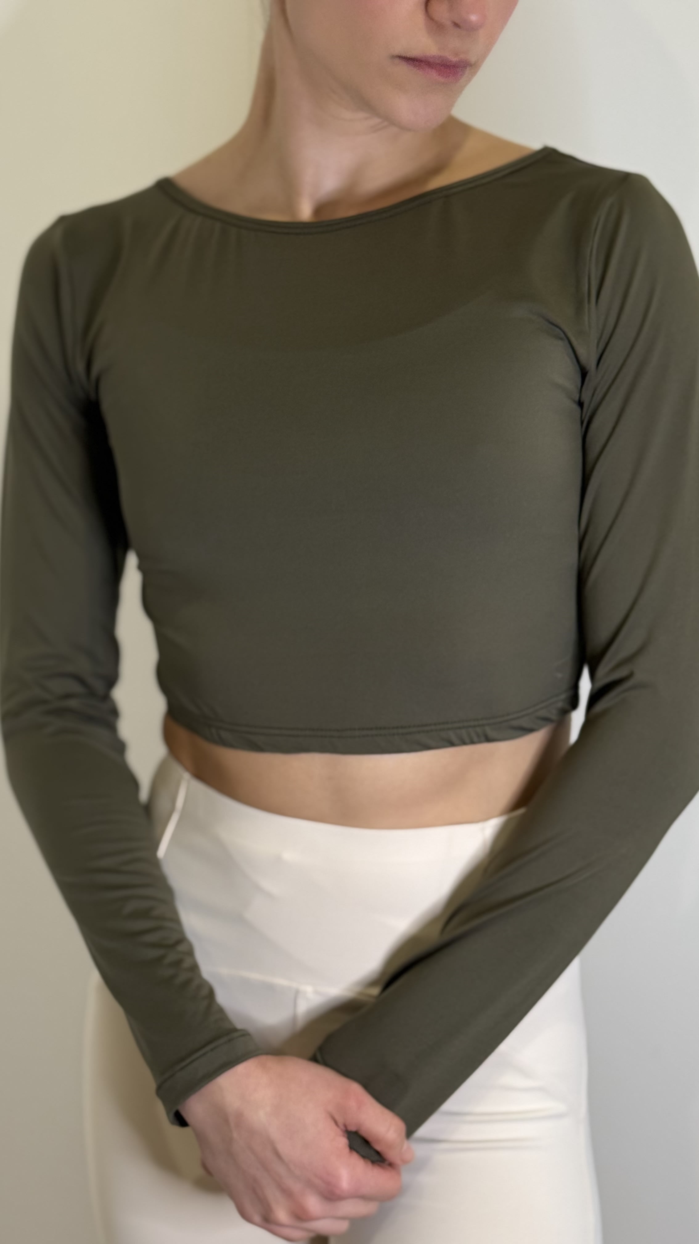 Cropped Manga Longa
