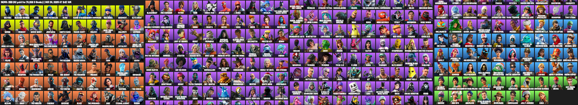Fortnite Account ( PLAYSTATION / XBOX / NINTENDO ) (IKONIK, Travis Scott) (288 Skins)