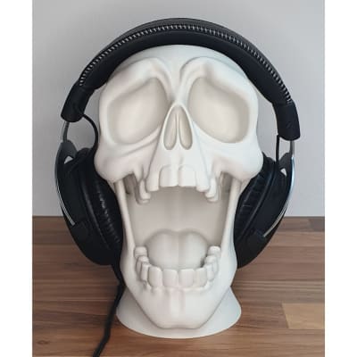 Suporte Headset Controle Gamer Caveira 20cm Horror para PS5 PS4 PC Decorativo em impressão 3D — Moldz3D — foto 3