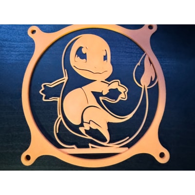 Grade Ventoinha 120mm Pokemon Pikachu Squirtle Bulbasaur Charmander PC Gamer Decorativa 3D em impressão 3D — Moldz3D — foto 3