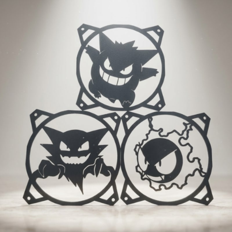 Grade Ventoinha 120mm Pokemon Gengar Haunter Gastly PC Gamer Proteção Decorativa 3D Kit em impressão 3D — Moldz3D