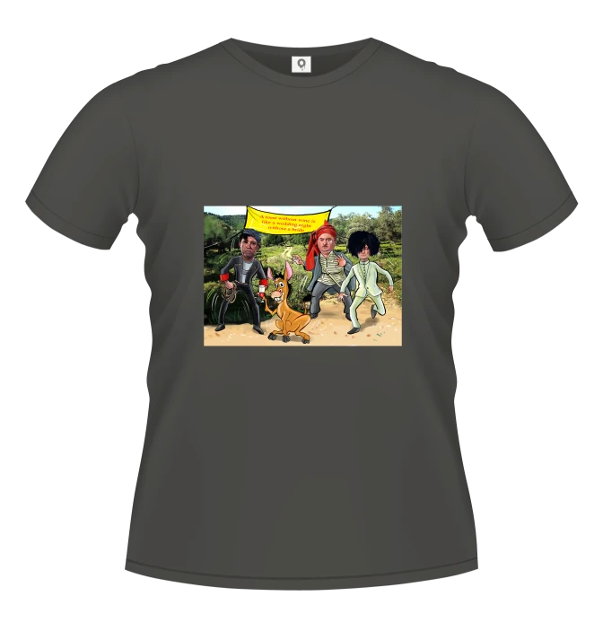 The Russian Rogues' Quest and a Donkey in Mount Carmel — shirt design by Alex Glushenkov