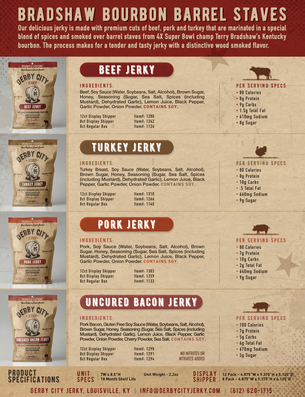 Derby City Meats sales sheet back