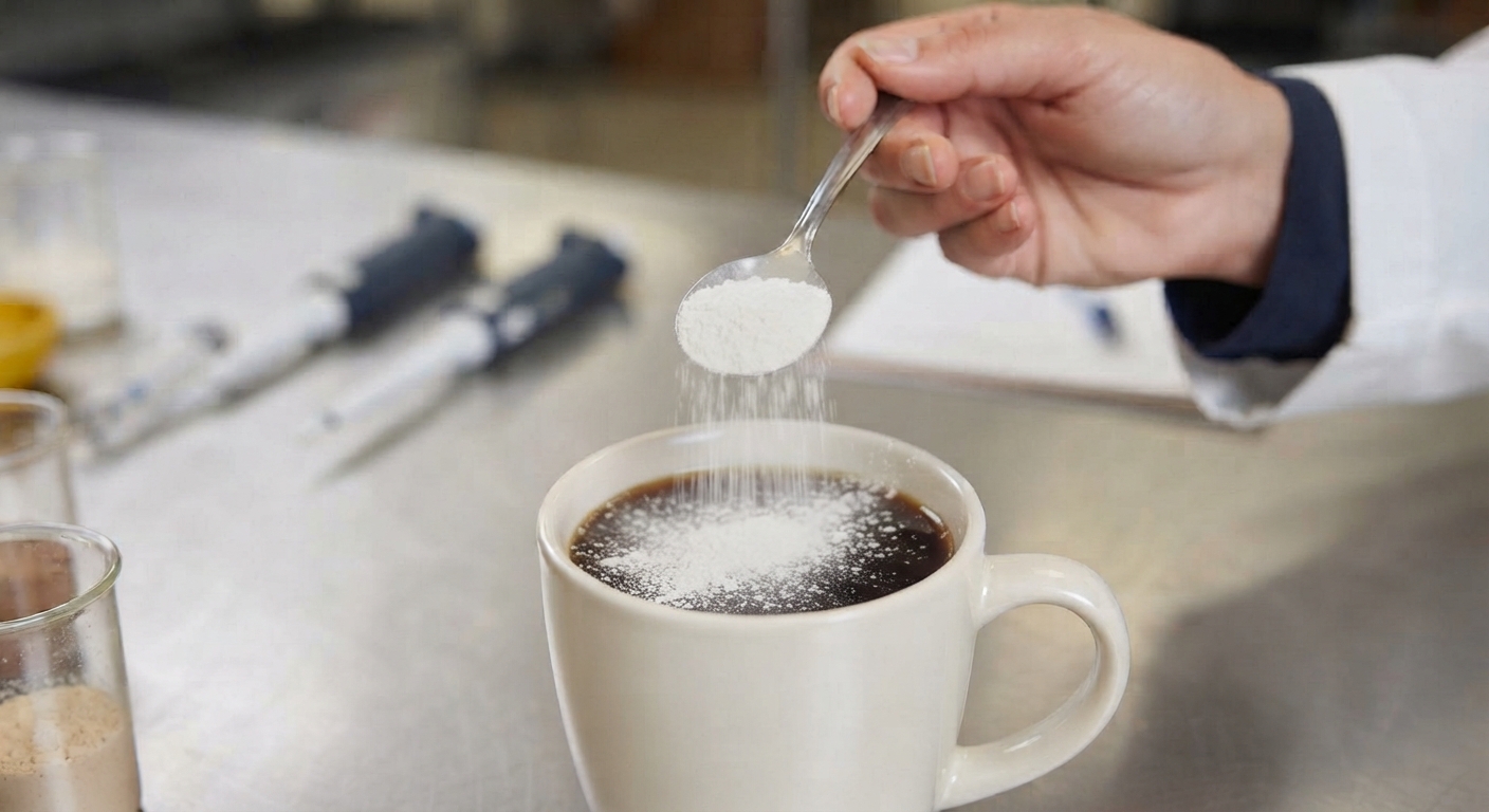Coffee with creamer being added