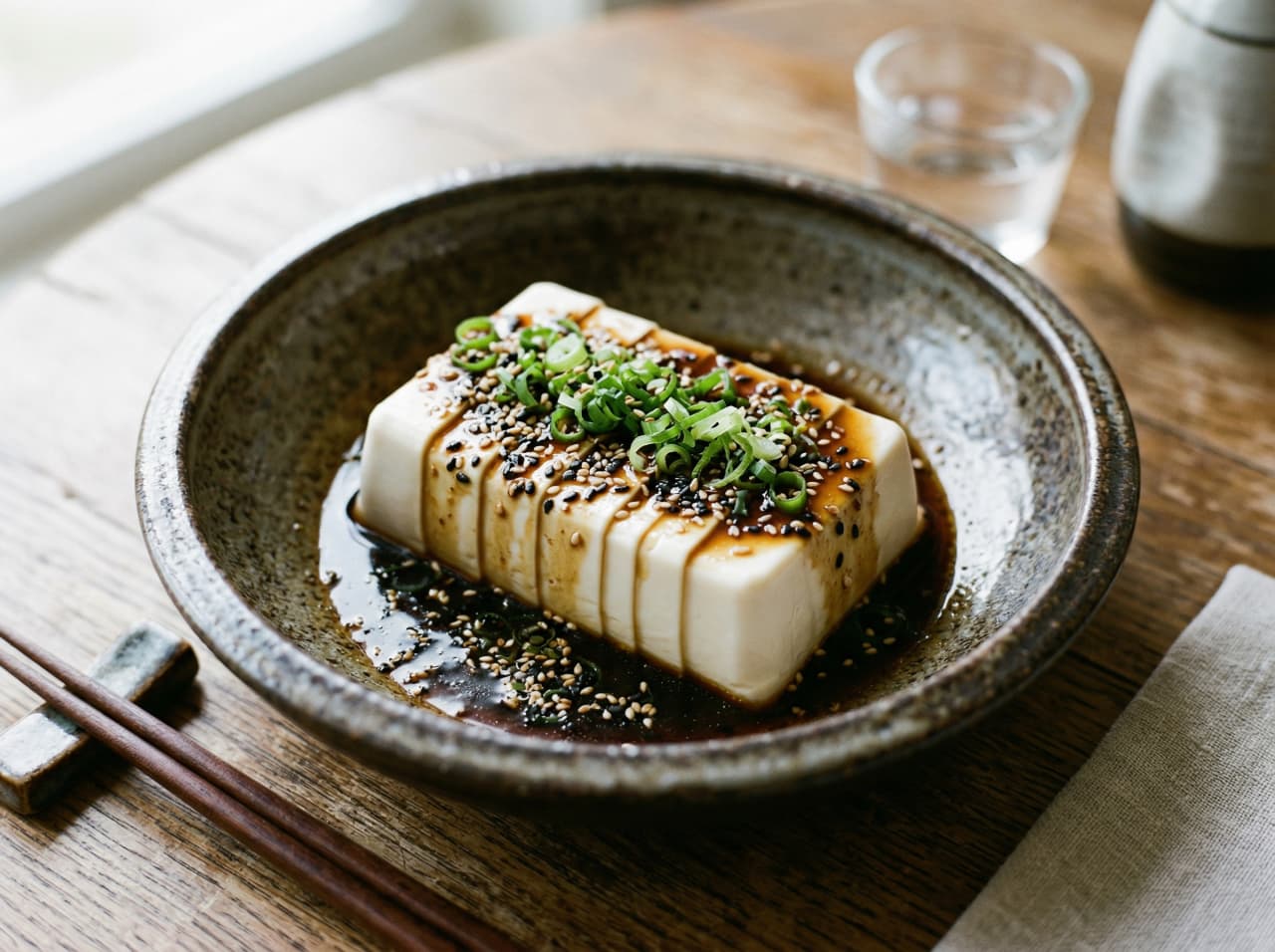 Silken Tofu with Spicy Soy Dressing