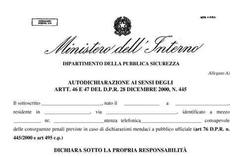 autocertificazione