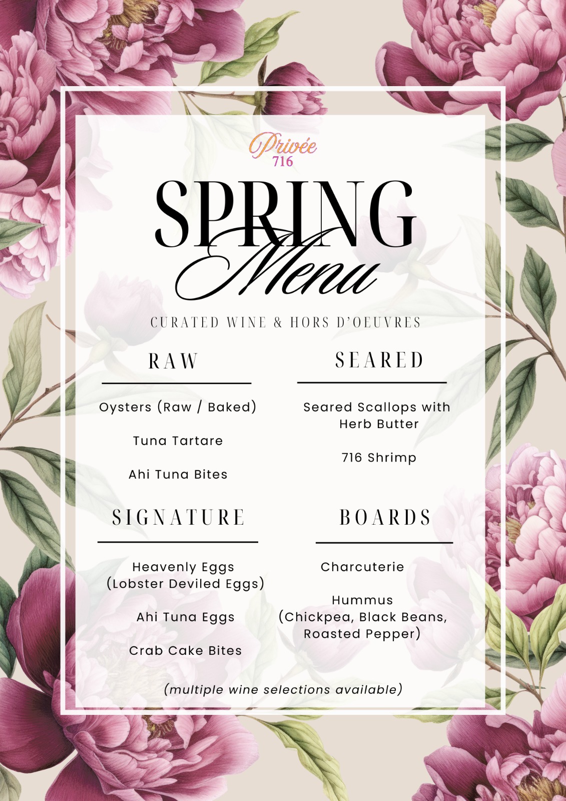 Spring Menu