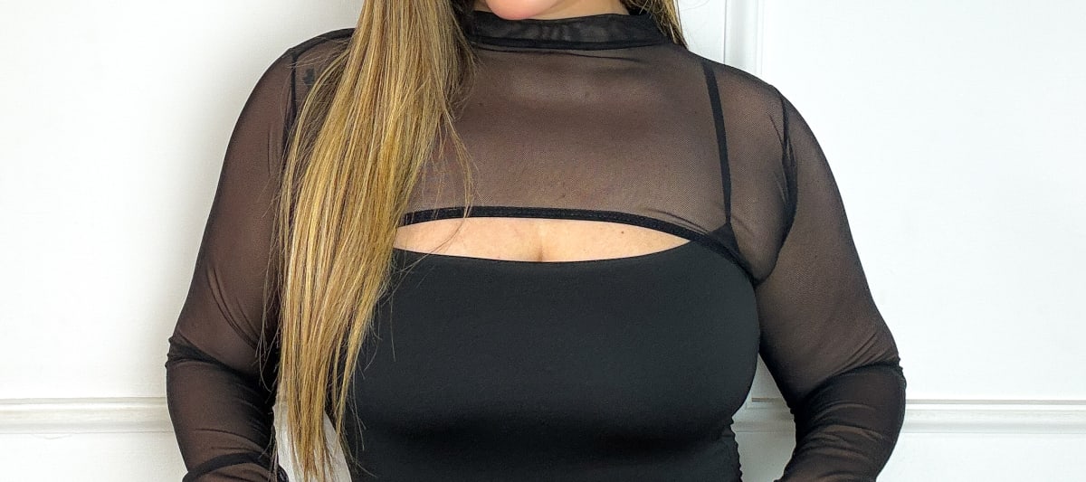 Crop Top Malla Manga Larga – Tallas Grandes | Vicsy