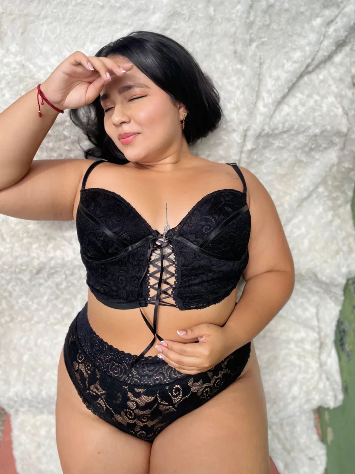 Conjunto Lencería Encaje Corset – Tallas Grandes | Vicsy — vista principal