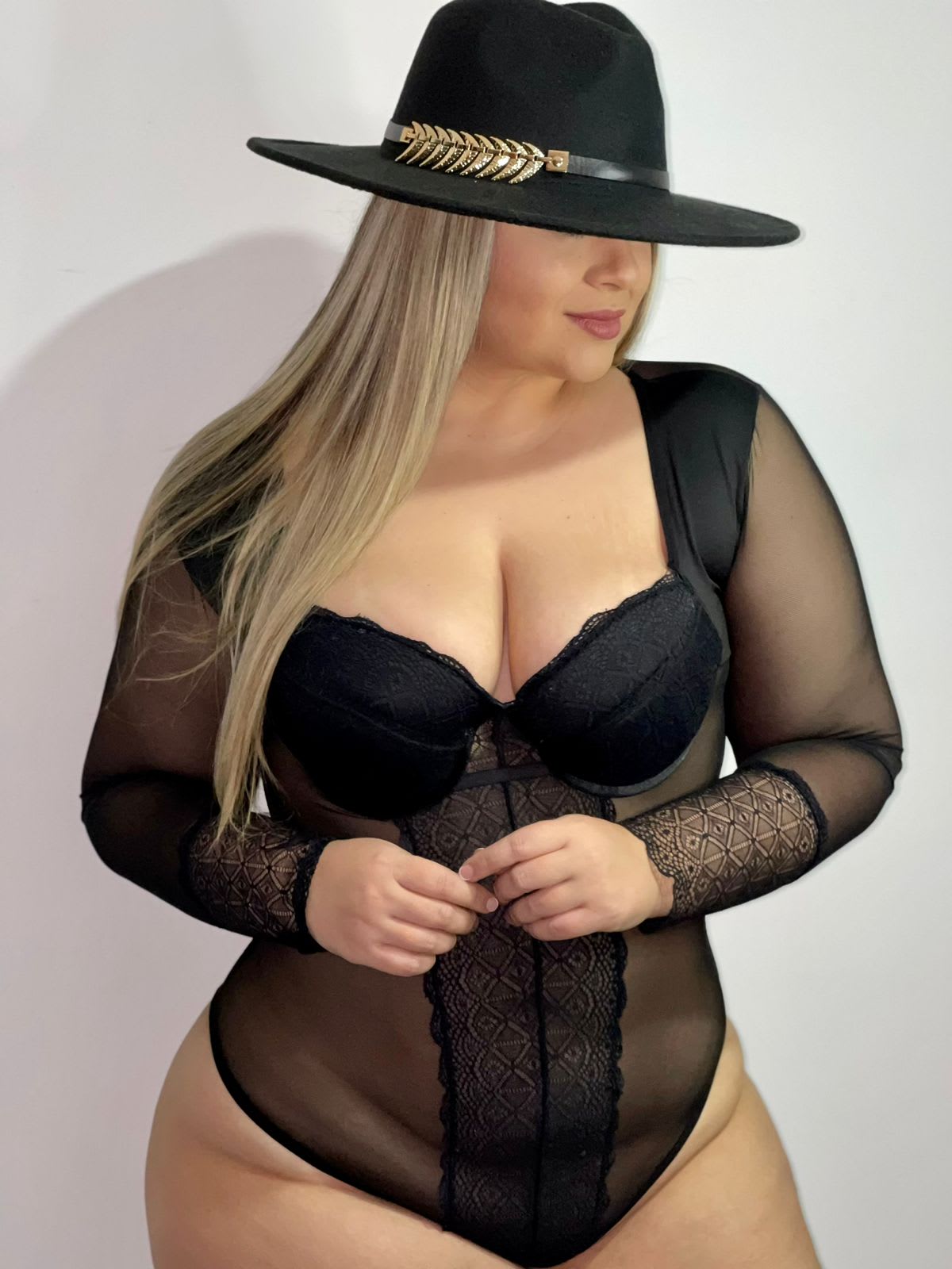 Body Encaje Transparencia Manga Larga – Tallas Grandes | Vicsy — vista principal