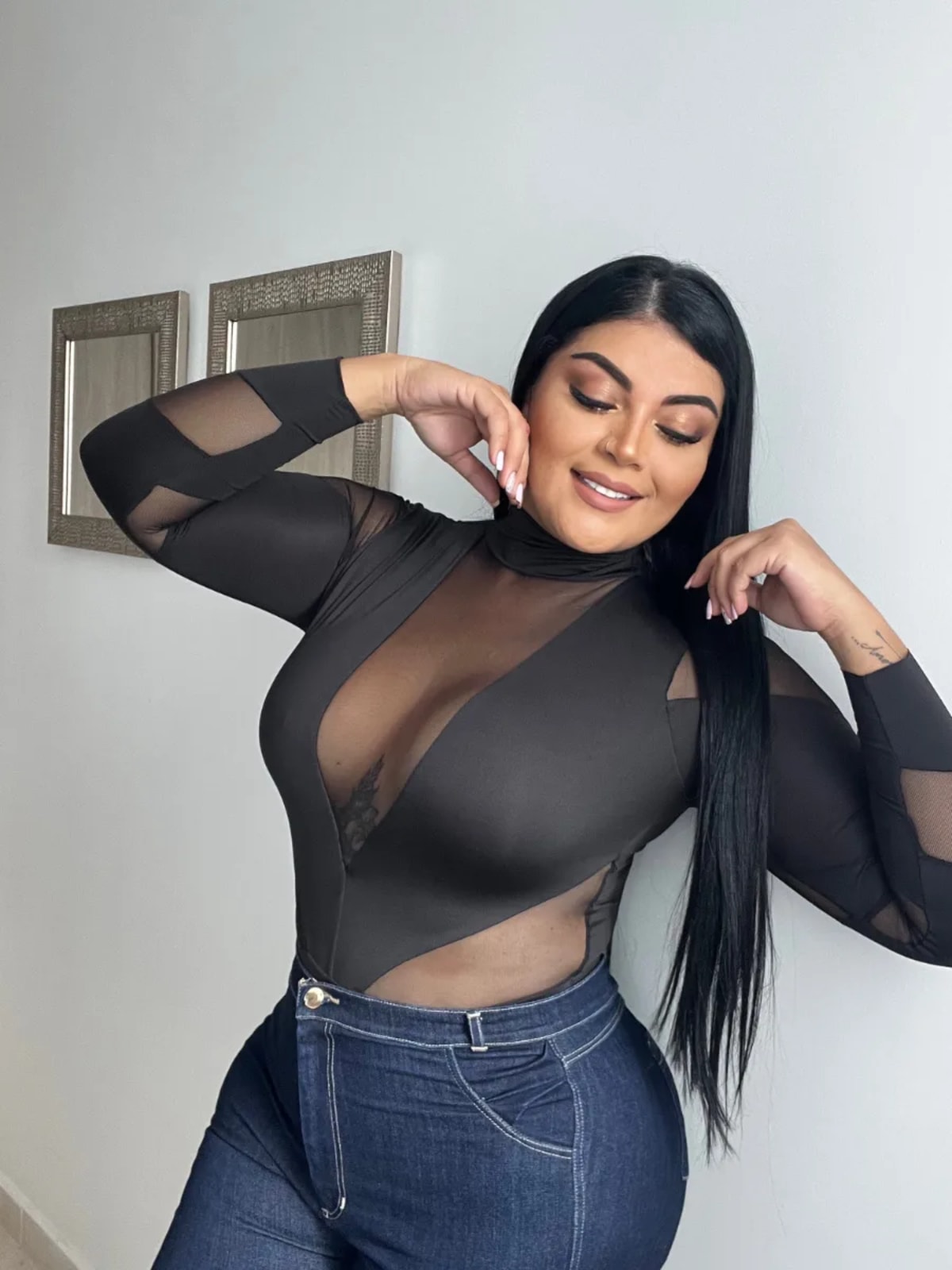 Body Mesh  Manga Larga – Tallas Grandes | Vicsy — vista principal