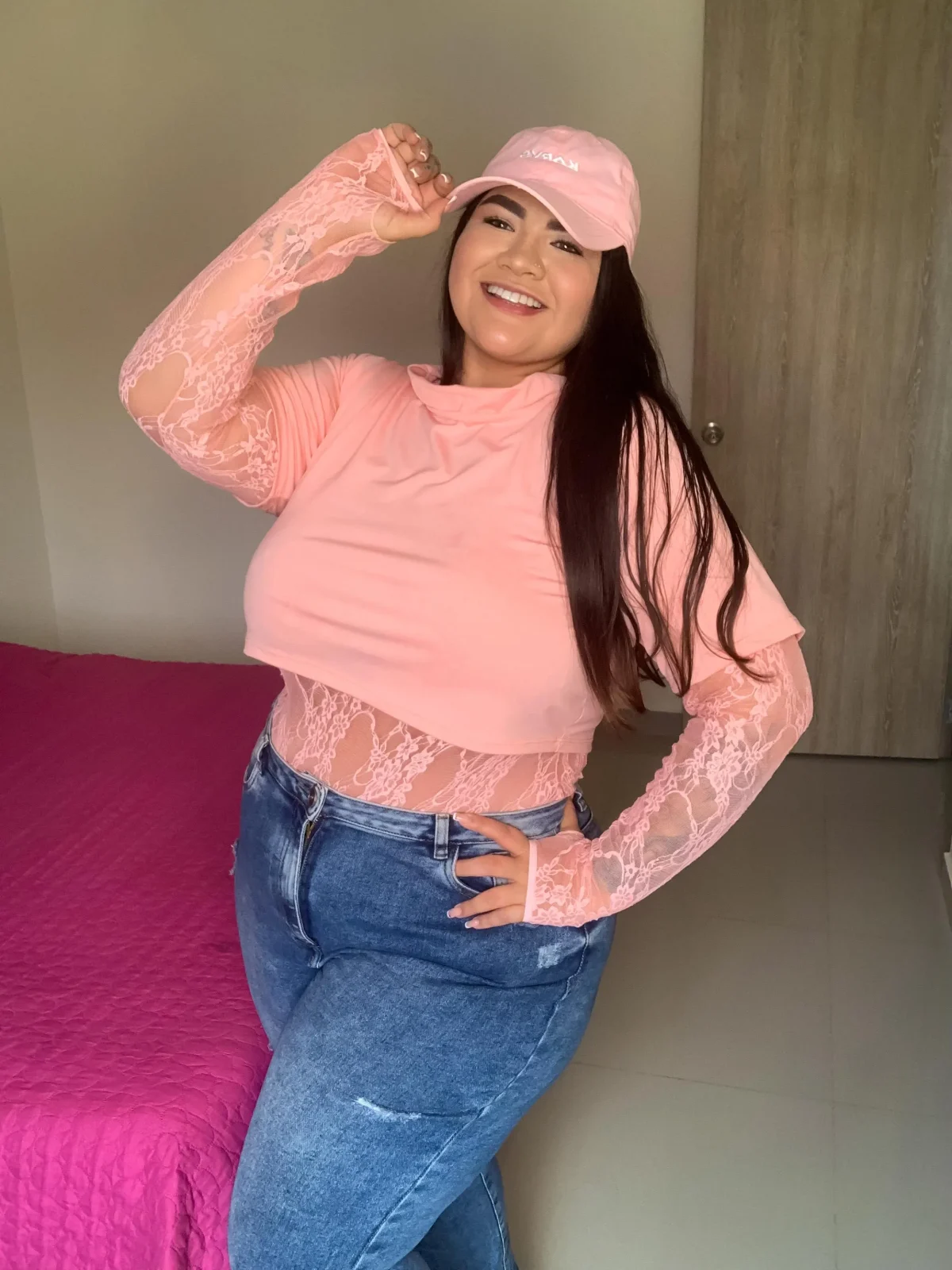 Body Blusa Crop Encaje Manga Larga – Tallas Grandes | Vicsy — vista principal