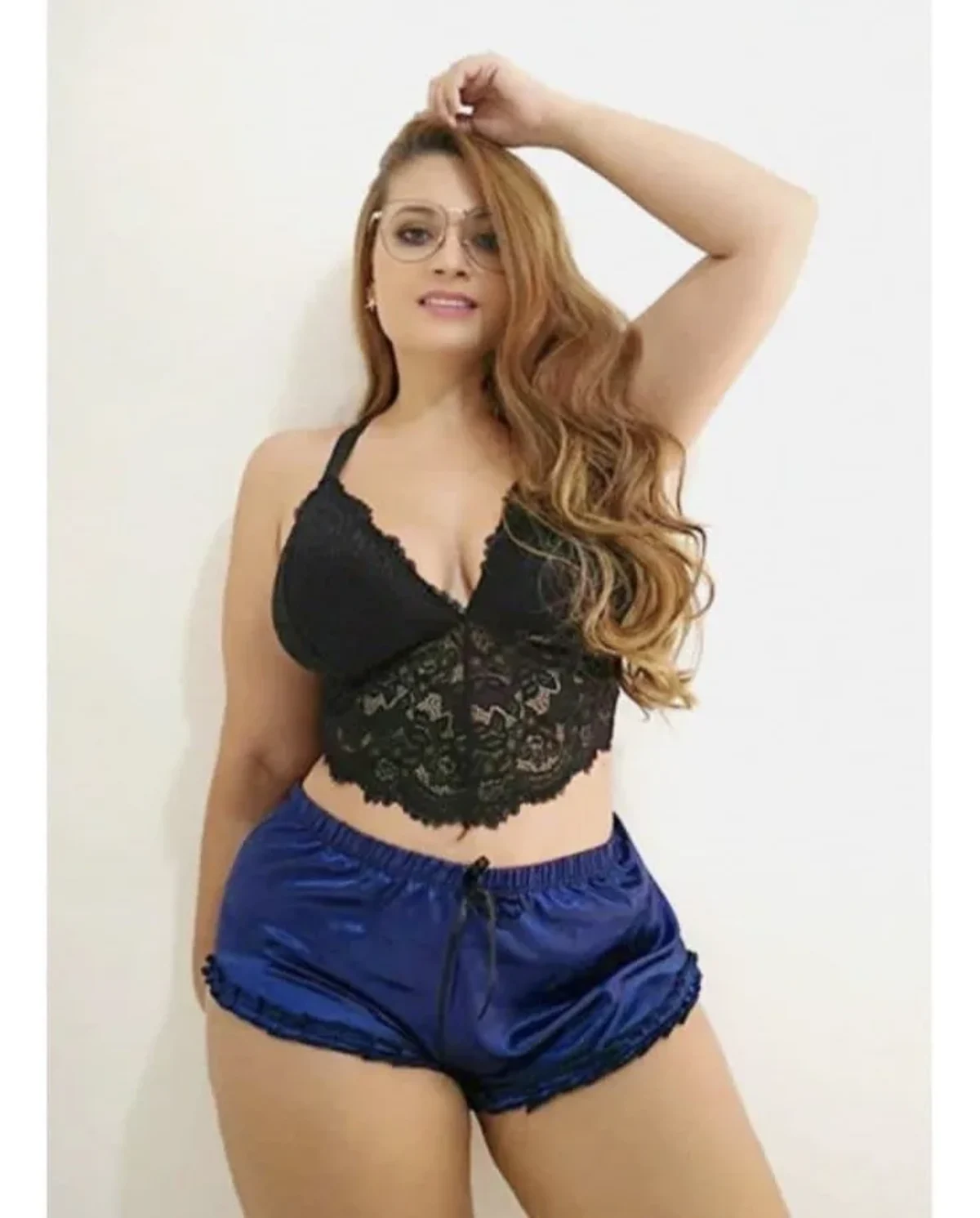 Pijama Sensual   Crop Top de Encajes – Plus Size | Vicsy — vista principal
