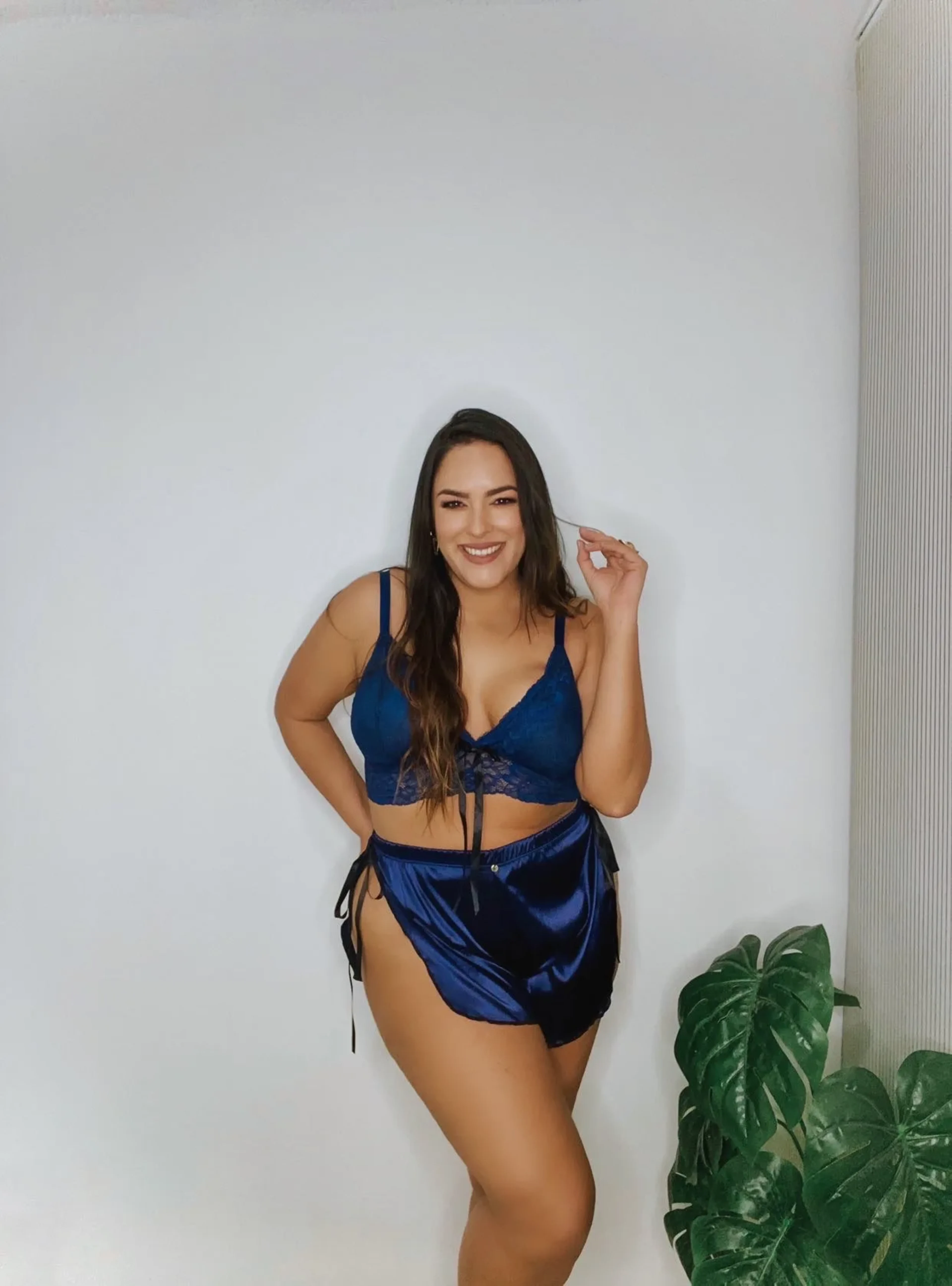 Pijama Satín Encaje 2 Piezas – Tallas Grandes | Vicsy